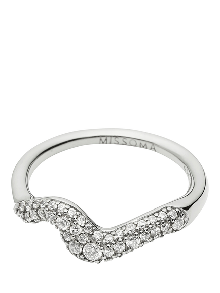 Missoma Molten Pave Crystal Ring, Silver - view 2, Silver