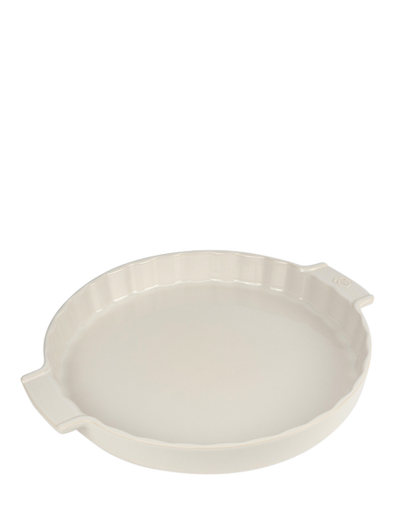 Peugeot Stoneware Fluted Round Tart Dish, 30cm, Ecru, Ecru