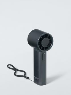 John Lewis High Power Handheld Fan with Aluminium Casing, Black
