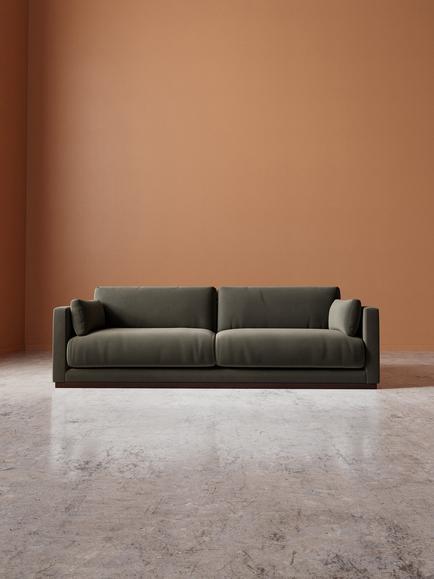 Swoon Alesund Large 3 Seater Sofa - view 2, Crushed Velvet Spruce