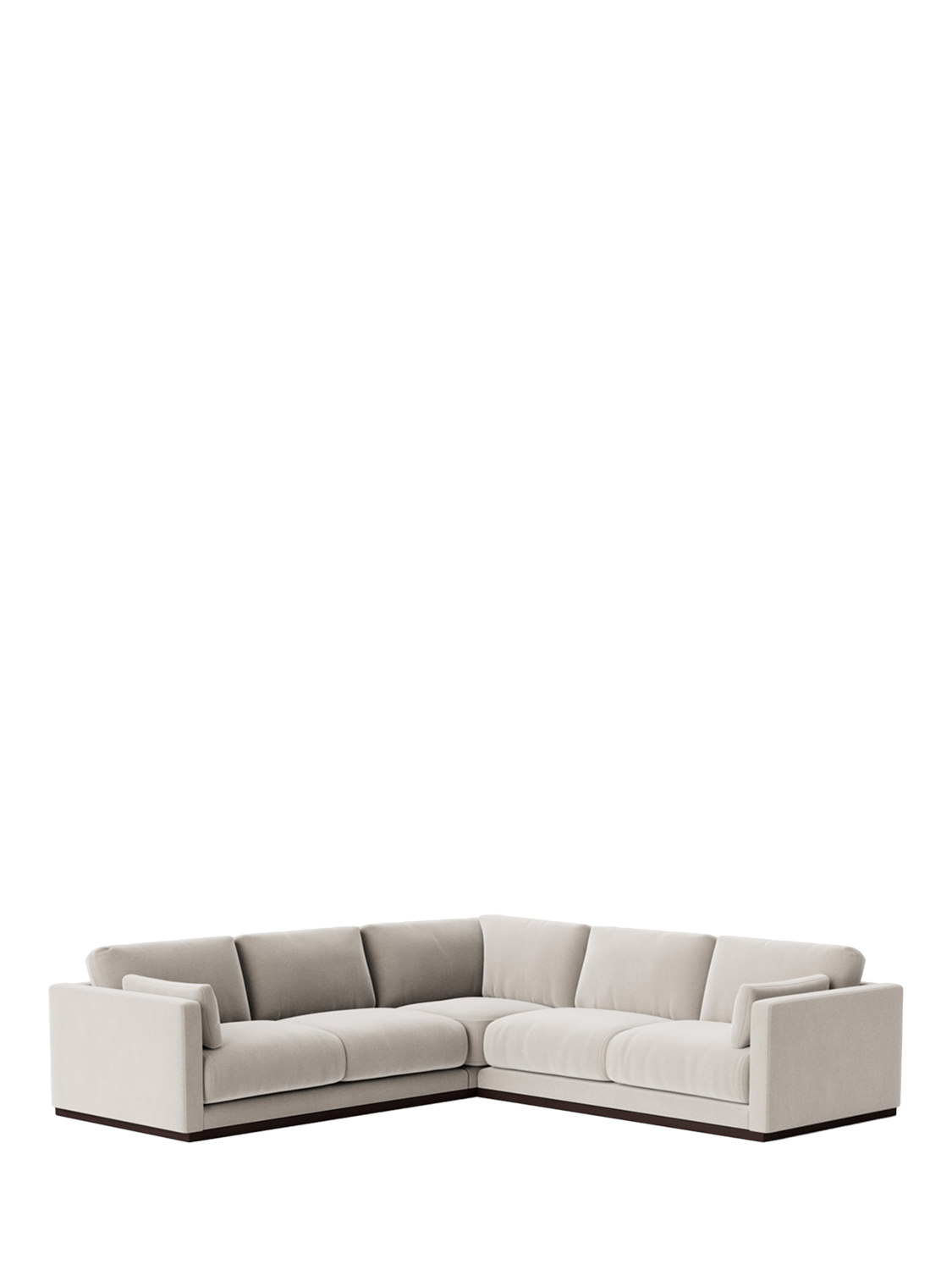 Alesund Range, Swoon Alesund 5 Seater Corner Sofa, Crushed Velvet Ecru
