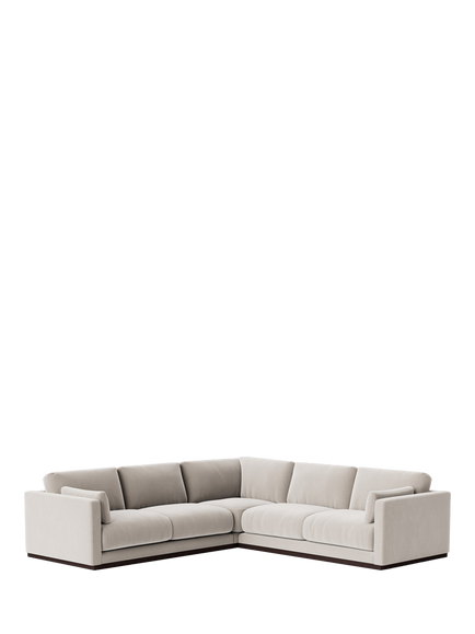 Swoon Alesund 5 Seater Corner Sofa, Crushed Velvet Ecru