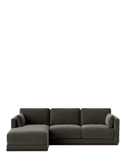 Swoon Alesund Large 3 Seater LHF Corner End Sofa, Crushed Velvet Spruce