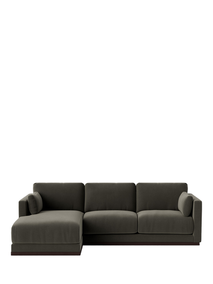Swoon Alesund Large 3 Seater LHF Corner End Sofa, Crushed Velvet Ecru