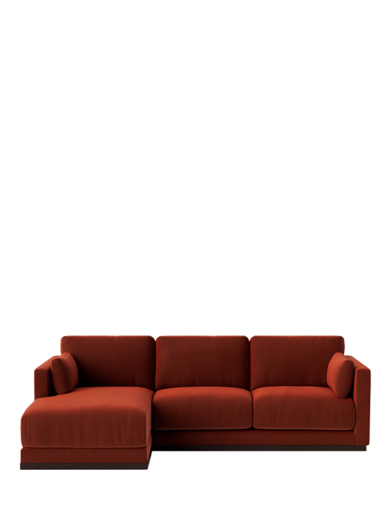 Swoon Alesund Large 3 Seater LHF Corner End Sofa, Crushed Velvet Harissa
