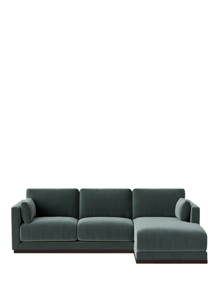 Swoon Alesund Large 3 Seater RHF Corner End Sofa, Crushed Velvet Hydro