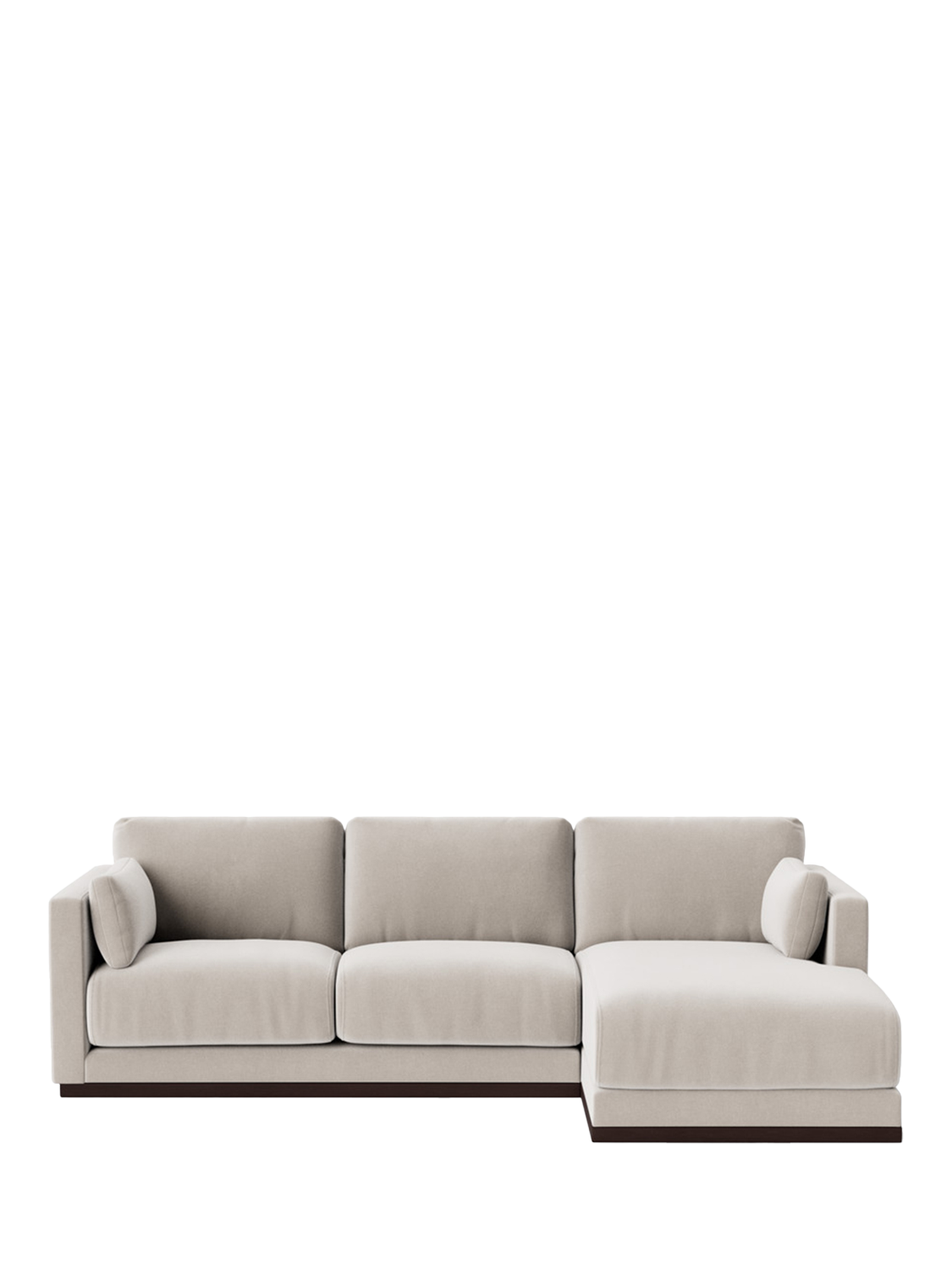 Alesund Range, Swoon Alesund Large 3 Seater RHF Corner End Sofa, Crushed Velvet Ecru