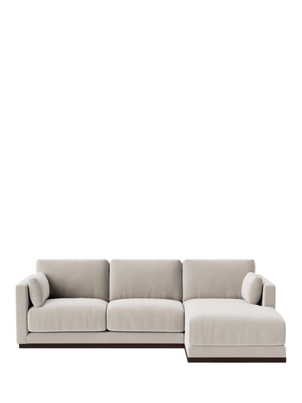 Swoon Alesund Large 3 Seater RHF Corner End Sofa, Crushed Velvet Ecru