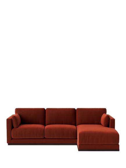 Swoon Alesund Large 3 Seater RHF Corner End Sofa, Crushed Velvet Harissa