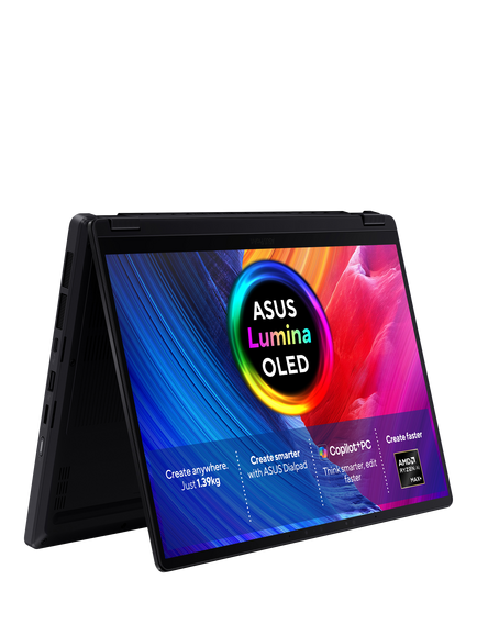 ASUS ProArt PX13 Convertible Laptop, AMD Ryzen AI MAX+ Processor, 32GB RAM, 1TB SSD, 13.3” 3K OLED Touchscreen, Black, Black