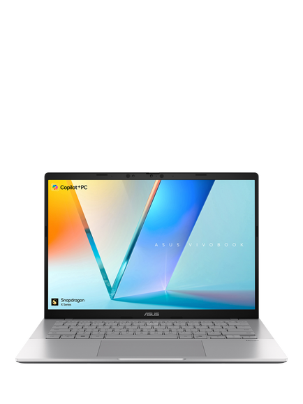 ASUS Vivobook S14 Laptop, Snapdragon X X1 Processor, 16GB RAM, 512GB SSD, 14” WQXGA, Silver, Silver
