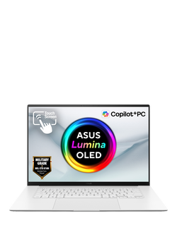 ASUS Zenbook S16 OLED Laptop, AMD Ryzen AI 9 Processor, 32GB RAM, 1TB SSD, 16” 3K OLED Touchscreen, White, White