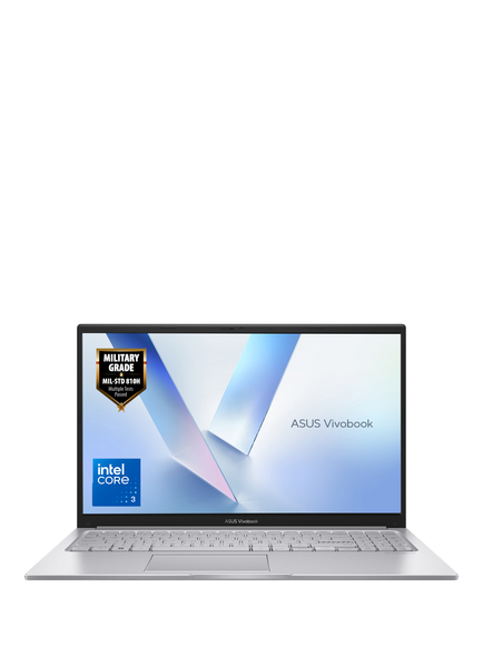 ASUS Vivobook 15 X1504 Laptop, Intel Core 3 Processor, 8GB RAM, 128GB SSD, 15.6” Full HD, Silver, Silver