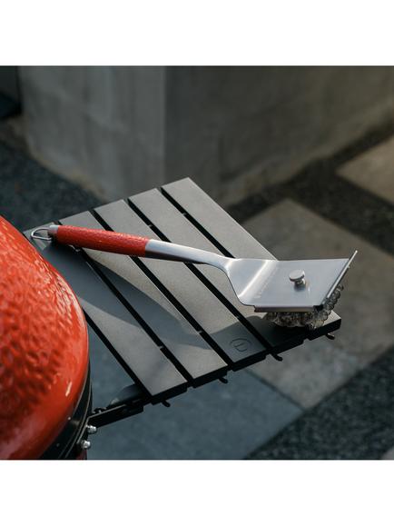 Kamado Joe Krafted Stainless Steel BBQ Grill Brush - view 2, Stainless Steel/Red