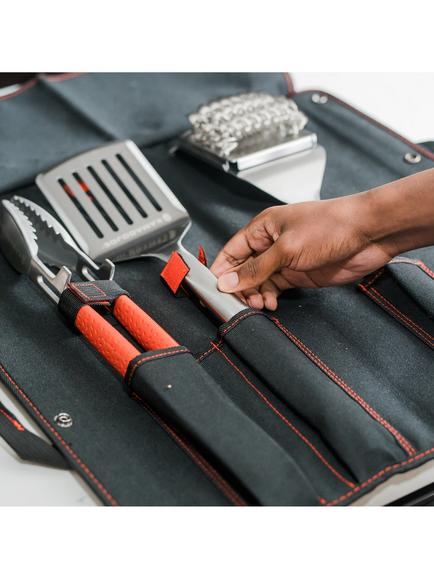 Kamado Joe Krafted Stainless Steel BBQ Grilling Tool Set & Case, 3 Piece - view 2, Black/Stainless Steel/Red