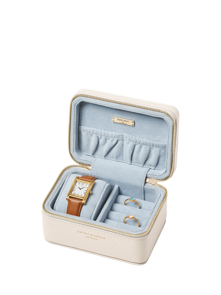Aspinal of London Travel Watch and Ring Box - view 2, Ivory