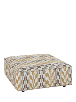 John Lewis OUTLET Border Footstool, Dark Leg, Like New, Merida Woven, Merida Woven
