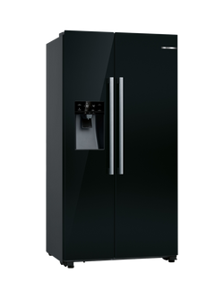 Bosch OUTLET Series 6 KAD93ABEP Freestanding 65/35 American Style Fridge Freezer, Like New, Black, Black