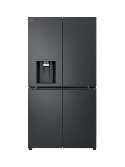 LG OUTLET GMF960EV4E NatureFRESH Freestanding 50/50 Plumbed American Style Fridge Freezer, Like New, Essence Black Steel, Essence Black Steel