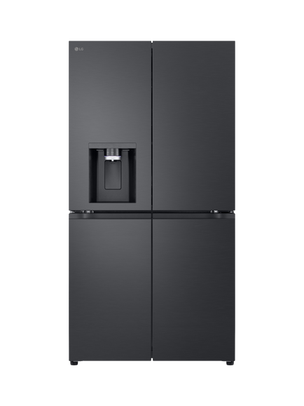 LG OUTLET GMF960EV4E NatureFRESH Freestanding 50/50 Plumbed American Style Fridge Freezer, Like New, Essence Black Steel, Essence Black Steel