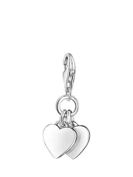 THOMAS SABO Double Heart Charm, Silver, Silver