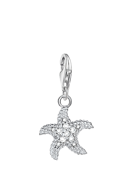 THOMAS SABO Crystal Starfish Charm, Silver, Silver