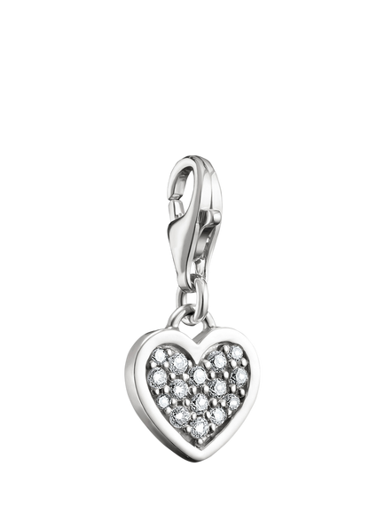 THOMAS SABO Crystal Heart Charm, Silver, Silver