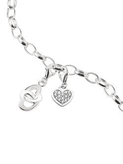 THOMAS SABO Crystal Heart Charm, Silver - view 2, Silver