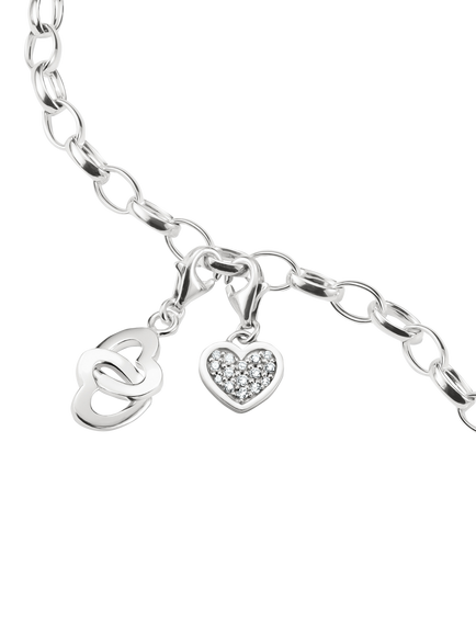 THOMAS SABO Crystal Heart Charm, Silver - view 2, Silver