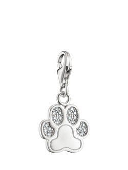 THOMAS SABO Crystal Little Paw Charm, Silver, Silver