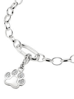 THOMAS SABO Crystal Little Paw Charm, Silver - view 2, Silver