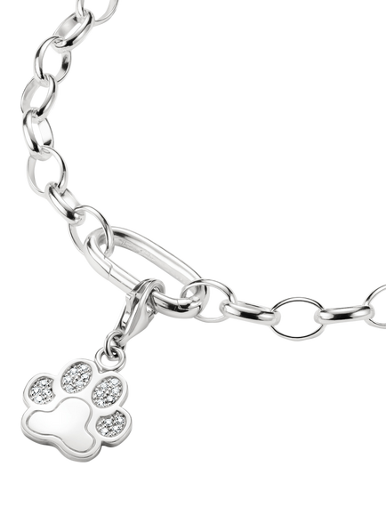 THOMAS SABO Crystal Little Paw Charm, Silver - view 2, Silver