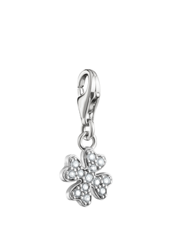 THOMAS SABO Crystal Clover Charm, Silver, Silver