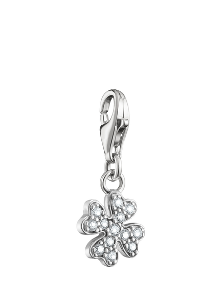 THOMAS SABO Crystal Clover Charm, Silver, Silver
