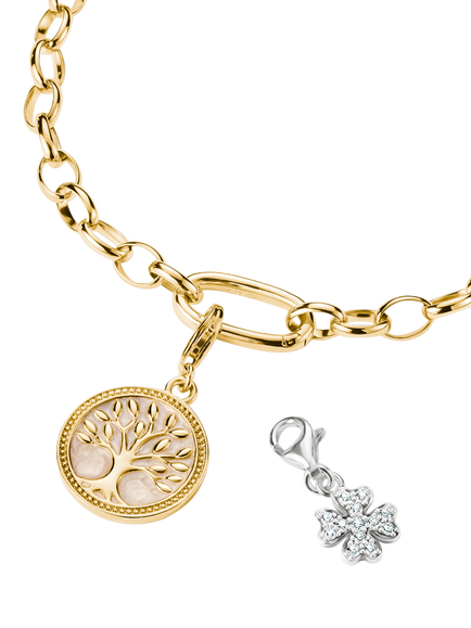 THOMAS SABO Crystal Clover Charm, Silver - view 2, Silver