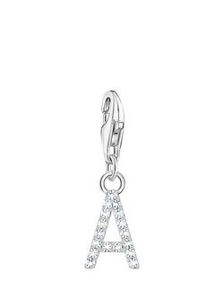 THOMAS SABO Cubic Zirconia Letter Charm, Silver A