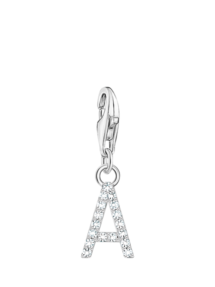 THOMAS SABO Cubic Zirconia Letter Charm, Silver A