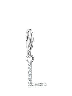 THOMAS SABO Cubic Zirconia Letter Charm, Silver L