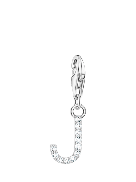 THOMAS SABO Cubic Zirconia Initial Charm, Silver, J, Silver