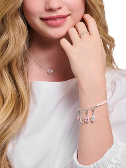THOMAS SABO Enamel Heart Charm, Silver/Pink - view 2, Silver/Pink