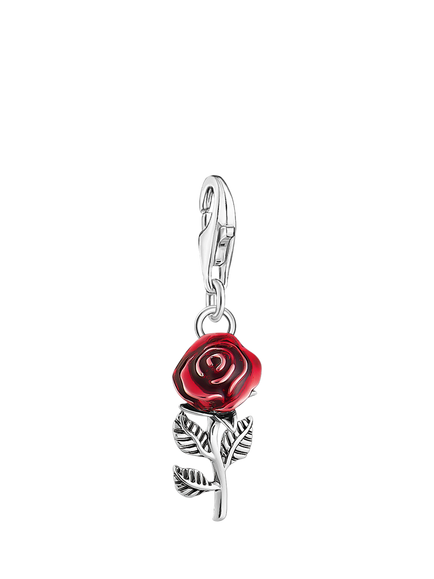 THOMAS SABO Rose Charm, Silver/Red, Silver/Red