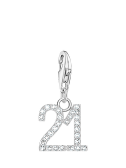 THOMAS SABO Cubic Zirconia 21st Birthday Charm, Silver, Silver