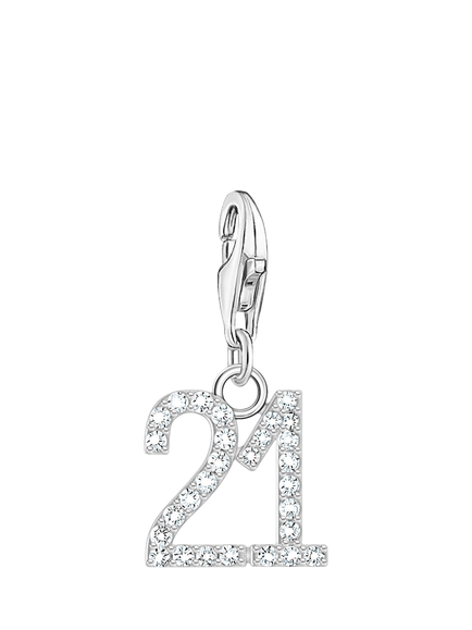 THOMAS SABO Cubic Zirconia 21st Birthday Charm, Silver, Silver