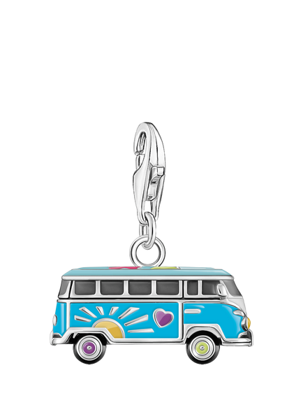THOMAS SABO Enamel Volkswagen Charm, Silver/Multi, Silver/Multi