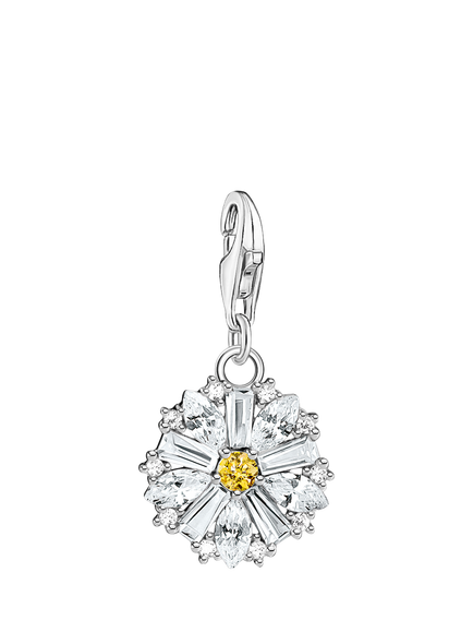 THOMAS SABO Crystal Daisy Charm, Silver, Silver