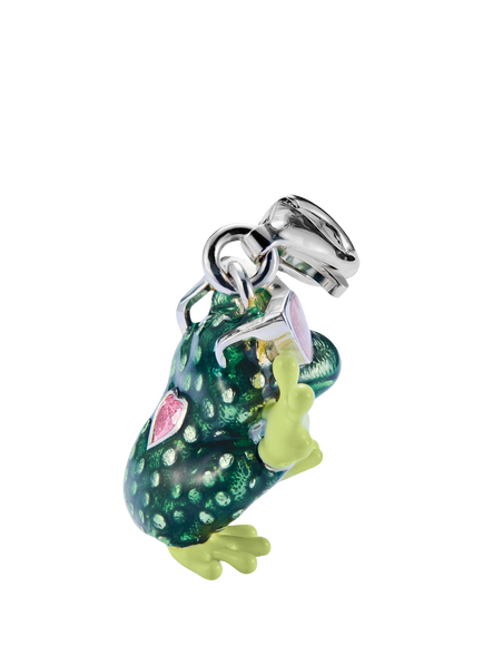 THOMAS SABO Enamel Frog Charm, Silver/Green - view 2, Silver/Green