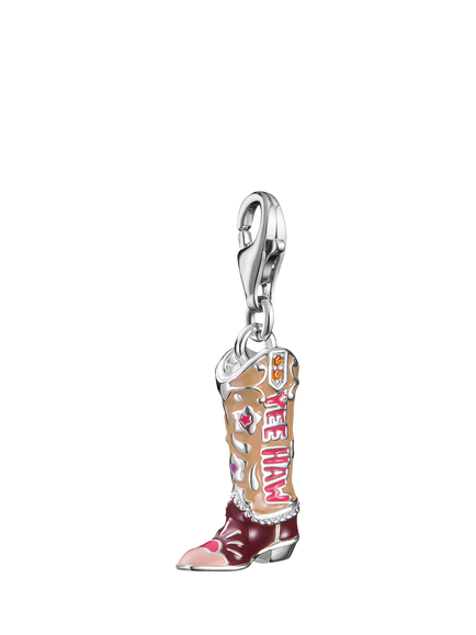 THOMAS SABO Enamel Cowboy Boot Charm, Silver/Multi, Silver/Multi
