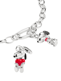 THOMAS SABO x Peanuts Snoopy Heart Charm, Silver/Red - view 2, Silver/Red