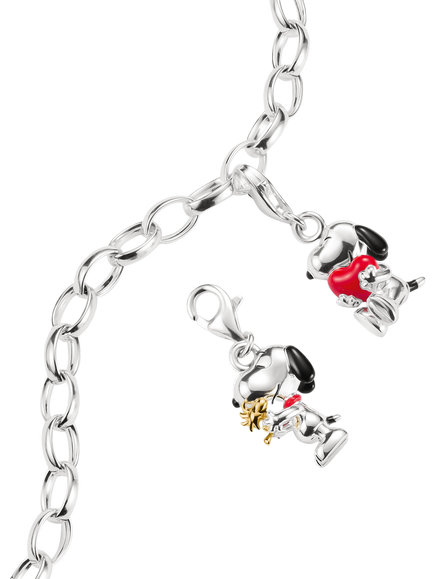 The THOMAS SABO x Peanuts Snoopy Woodstock Friends Charm, Gold/Multi - view 2, Gold/Multi
