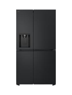 LG OUTLET GSJC40EPPE NatureFRESH Freestanding 60/40 American Style Fridge Freezer, Like New, Matt Black, Matt Black